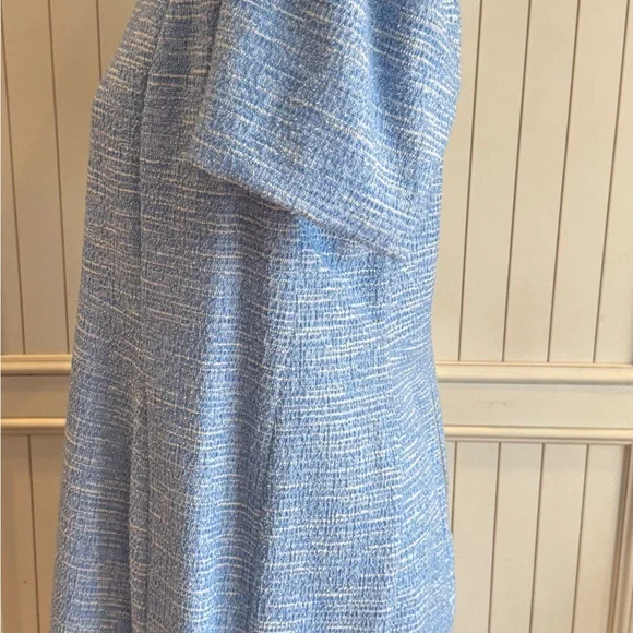 Calvin Klein tweed short sleeve sheath dress. Light blue size 16. Worn once. - Picture 3 of 10